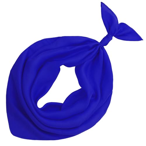 vimate Head Scarf for Women Hair 27'' Square Satin Silk Feeling Bnadana Neck Scarf Handbag Accessories Etc - color: C55#. Royal Blue