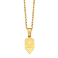 Pintadera Canaria Spain Traditional Ethnic Symbols Pendant Necklaces For Woman Jewelry - color: Gold Color 1