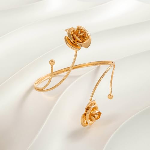 Pingyongchang Arm Cuff Upper Arm Band Cuff Bracelet Bangle for Women Silver Gold Boho Adjustable Flower Butterfly Sun Moon Armband Set Birthday Friendship Gift Holiday Beach Jewelry - style: G Gold