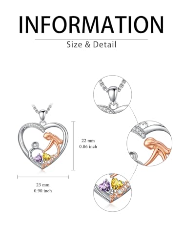 Mom Birthday Gift, Mom Necklace Birthstone Necklace, Anniversary Jewelry Valentine Mothers Day Christmas Birthday Gifts for Mom Women Her Wife Daughter - style: 02-11-Feb-Nov Birthstone