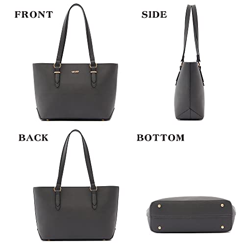 Purses And Wallets Set For Women Work Tote Satchel Handbags Shoulder Bag Top Handle Totes Purse With Matching Wallet - color: A41-3pcs/Set Darkgrey