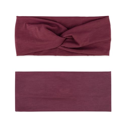 DRESHOW 8 Pack Headbands for Women Yoga Knotted Headbands Elastic Criss Cross Hair Accessories Sports Head Wrap Non Slip - color: 8 Pack: Earth Tones