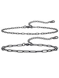 ChainsHouse Ankle Bracelets for Women, Stainless Steel Chain Anklets Waterproof, Women Summer Beach Jewelry Gift, Come with Box - color: 02. 2Pcs-(2+3mm)-Paperclip-Black
