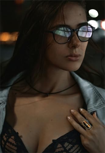 Tigers Eye Ring, Adjustable Stainless Steel Natural Stone Rings for Women, Vintage Chunky Gold Jewelry