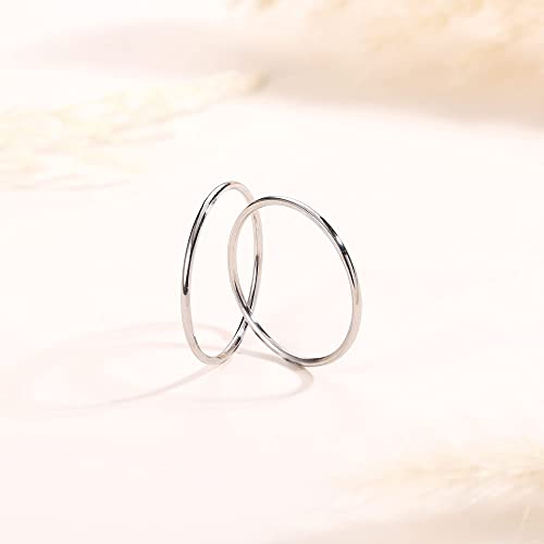 MILACOLATO 1mm Stainless Steel Stacking Rings for Women | Thin 14K Gold Plated Band Rings | Stackable Knuckle Rings Thumb Pinky Midi Rings | Comfort-Fit Size 3/4/5/6/7/8/9 - color: 14pcs Silver&Rose-Gold Tone