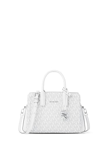 MICHAEL Michael Kors Laila Extra Small Crossbody - color: Silver-tone Hardware/Signature Coated Twill/Optic White/Allum