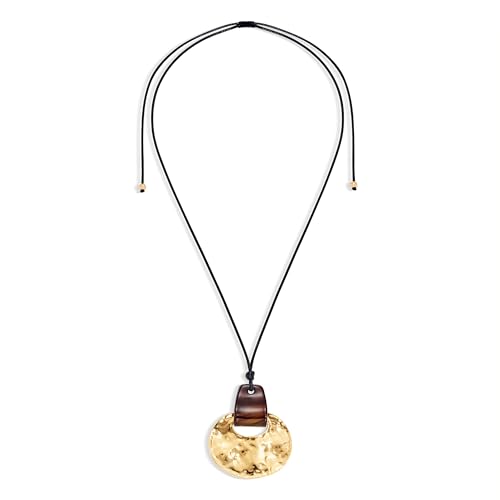 MUYAN Gold Hammered Pendant Necklaces for Women Western Statement Long Necklace Cowgirl Outfits Boho Vintage Jewelry