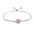 HPQQ Birthstone Bracelet for Women 925 Sterling Silver Infinity Love Jewelry Anniversary Birthday Mothers Day Gifts for Mom Wife Her - color: 10-October-Pink Tourmaline