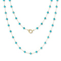 KissYan Long Necklaces for Women, 14K Gold Plated Beaded Gemstone Turquoise Boho Layered Choker, Natural Stone Handmade Sweater Fashion Jewelry Gifts - style: Turquoise