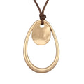 JAOYU Boho Necklace for Women Large Pendant Necklace Boho Long Choker Leather Gold Necklace Vintage Earthy Jewelry Trendy - style: Gold Boho Necklace