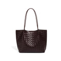 Women's Luxury Handmade Woven Tote Bag, Beach Bag Set, Elegant Age Reducing Travel Commuter Bag Set - color: 6# Grape Purple