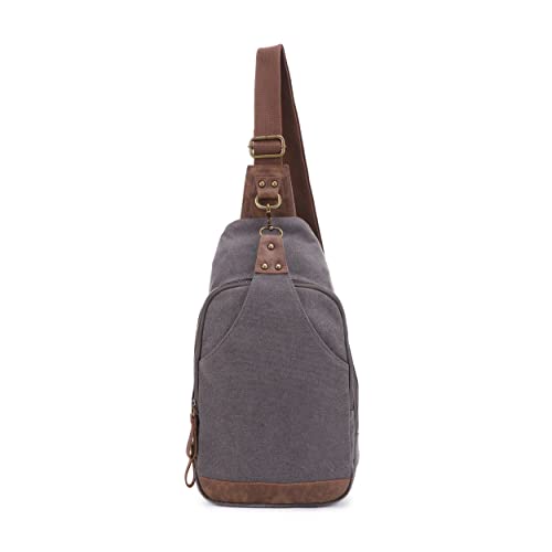 Glacier Canvas Concealed Carry Sling Bag Crossbody Backpack Purse for Men Women | Concealed Carry - color: Grey