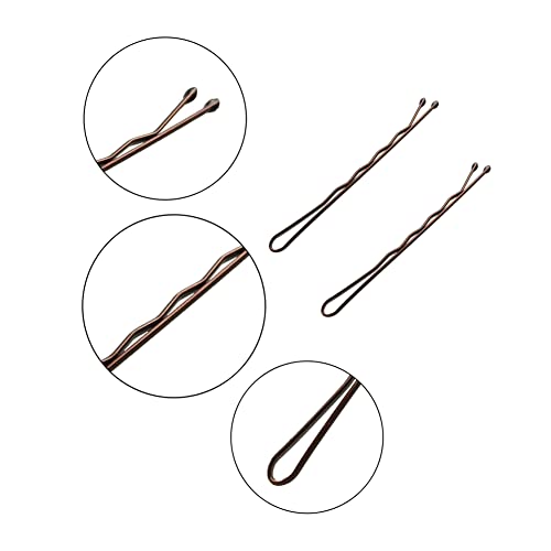 YINGFENG 220pcs 2.76 Inch Large Brown Bobby Pins for Women, Jumbo Long Pins with Box, Reusable Non Slip Big Pins Great For Thick Hair - color: Brown（2.76inch）