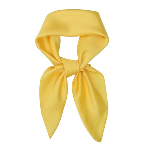 vimate Head Scarf for Women Hair 27'' Square Satin Silk Feeling Bnadana Neck Scarf Handbag Accessories Etc - color: C86#. Yellow