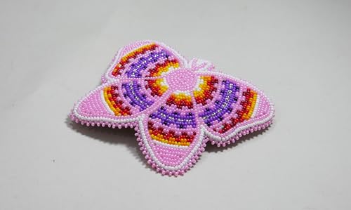 Beaded Hair Clips Native American Style Handmade Collection (Butterfly (Baby Pink)) - color: Butterfly (Baby Pink )