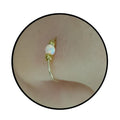 925 Sterling Silver & 14K Gold Filled Nose Ring Hoop Handmade Piercing Jewelry For Women - 24 Gauge 2mm,7mm Tiny Nose Ring with Opal - Gift Ready - color: White Opal Gold
