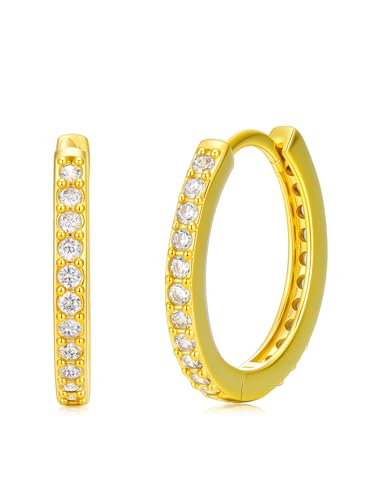 14K Gold Hoop Earrings for Women Hypoallergenic Lightweight Gold Huggie Hoop Earring Jewelry Gift - style: B-20mm