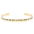 MantraBand - Mantra Band Bracelet - Gold color - Inspirational Engraved Adjustable Cuff - Gifts for Women, Sisters, Friends, Family - style: THOUGH SHE BE BUT LITTLE, SHE IS FIERCE