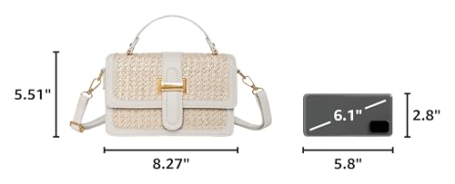 Straw Crossbody Bags for Women Summer Straw Clutch Bag Woven Beach Purse Vacation Handbags | Straw - color: A Beige
