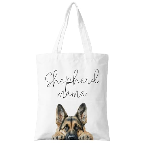 Dog Mama Canvas Tote Bag for Women, Dogs Lover Gift for Dog Mom, Birthday Christmas Cute Rottweiler Gifts For Women. - color: Shepherd Mama (015)