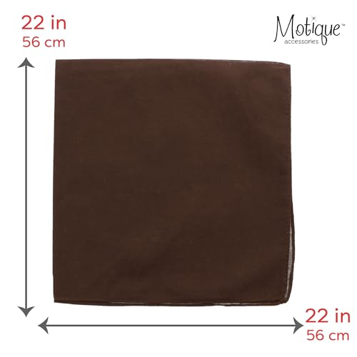 Motique Accessories Solid Color Bandana - Set of 6 Bandannas - color: Dark Brown