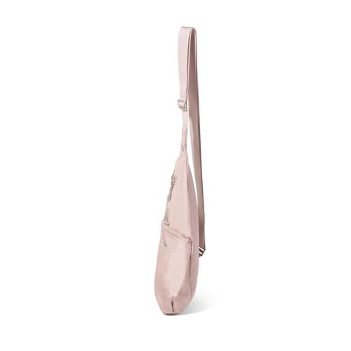 Baggallini Mini Sling - 12x7 Sling Crossbody Bag Backpack with Adjustable Shoulder Strap - color: Blush Shimmer