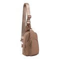 ODODOS Sling Bag with Adjustable Straps Crossbody Chest Bag Lightweight Backpack for Casual Traveling Hiking - color: Brown