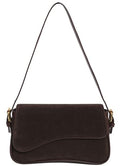 Women's Shoulder Bag Suede Handbag Underarm Purse Tote Bag Brown Suede Purse Y2K Crossbody Bag with Removable Strap - color: Coffee