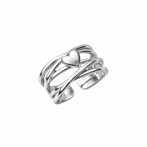 Silver Stacking Thumb Rings for Women, Finger Kont Heart Irregular Knuckle Ring Silver layered Modern Dainty Rings Jewelry Gifts for Women