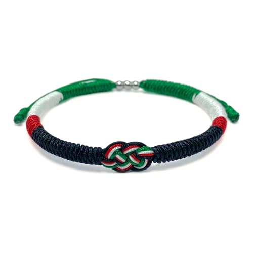 LAMIBEE Infinity Country Pride, Country Flag Code Bracelet, Protection and Lucky Sufer String Bracelet, Tibetan Wrist Wrap Bracelet, Boho Style Rope Bracelet for Women, Men, String Thread Bracelets - style: Palestine