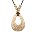 JAOYU Bohemian Necklaces for Women Leather Necklace Wood Pendant Choker Long Brown Necklace Chunky Circle Boho Hippie Jewelry - style: Bolo Choker Necklace