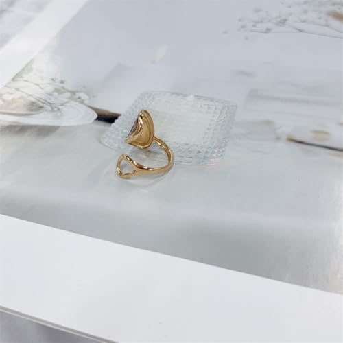 OIDIMS Vintage Leopard Print Gold-Tone Statement Ring for Women Fashion Adjustable Boho Geometric Open Band Comfort Fit Finger Rings 80s 90s Y2k Punk Jewelry Trendy Cocktail Party Prom Accessory