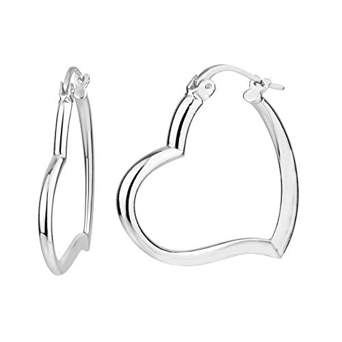 LeCalla 925 Sterling Silver Heart Hoop Earrings for Women | Love Theme Heart Shaped Hoop Earring | Womens Italian Love Heart Earrings Hoops - color: Heart Hoop