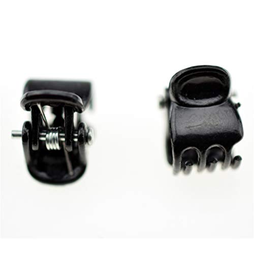 100pc/pack 1cm Hair Claws Clip for Women Girls Plastic Mini Hairpin Hair Clip Clamp Hair Accessories Gifts (100pcs black) - color: 100pcs black
