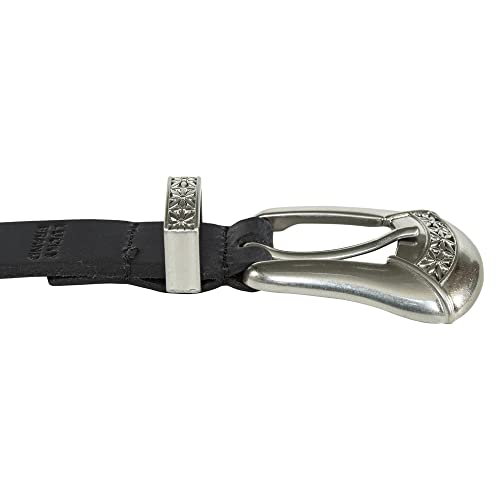Lucky Brand Women's Western Leather Belt | Classic | Fashion | Vintage | Buffalo Leather | Western-Inspired - color: Western Buckle - Black, size: Large