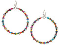 Bohemian Multi-Colored Sequin Hoop Gold Earrings - SPUNKYsoul Collection… - style: FACETED IRIDESCENT