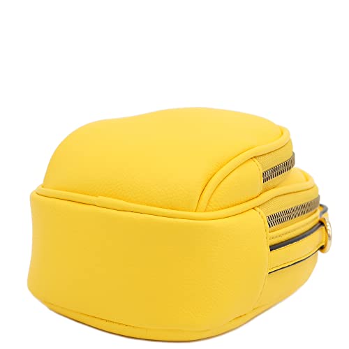 FashionPuzzle Two Compartment Mini Crossbody Bag | Two Compartment - color: Yellow