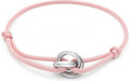 Red/Black/Pink String Bracelet for Protection and Good Luck, Adjustable Handmade Rope Bracelet with Gold/Silver Trinity Ring, Karma Friendship Bracelet for Women Men, Lucky Amulet Gift - color: Pink-sliver