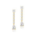 Teardrop Cubic Zirconia Dangle Earrings for Women 925 Silver Post Gold Plated Bridal Jewelry for Wedding Bride Bridesmaid Prom Pageant - color: Gold