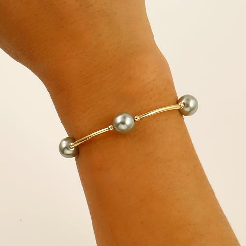 Elegance 11 designs 10mm Crystal White Pearl Blessing Bracelet - style: style-grey