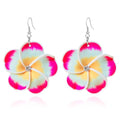 4 Pairs Tropical Bohemian Dangle Earrings For Women Hawaii Plant Daisy Flower Drop Earrings Set - color: style-4