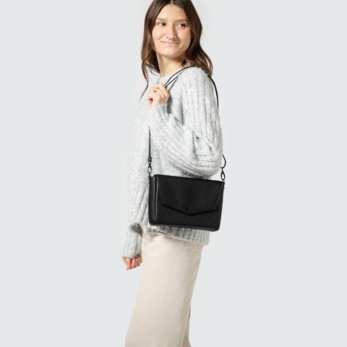 Freshly Picked Classic Crossbody Bag for Women - Stylish Handbag and Crossbody Purse Made with Premium Vegan Leather - color: Ebony