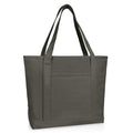 DALIX 20" Solid Color Cotton Canvas Shopping Tote Bag in Asphalt Gray - color: Asphalt Gray