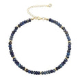 Natural Stone Beaded Anklets Bracelets for Women Handmade Beaded Anklet Bracelet Waterproof Boho Beads Ankle Bracelet Adjustable Summer Jewelry - color: dark blue