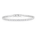 Mameloly 3mm Cubic Zirconia Classic Tennis Bracelet Silver Round Charm CZ Bracelets for Women Size 6.5-7.5 Inch
