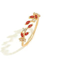 Dainty Rings Open Adjustable Ring Leaf Ring for Women Dainty Stackable Rings for Women - color: Red