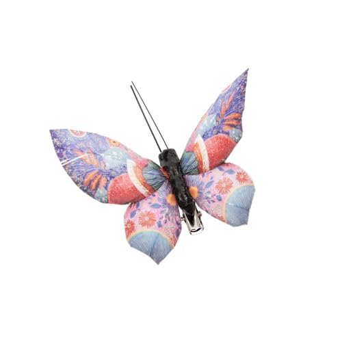 Berfutall-Artificial Feather 3D Butterfly Party Decorations Set of 12 with Clip 12 Color Ornaments for Christmas Tree (D Clip) - color: D Clip