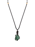 MINACHI Boho Macrame Necklace with Green Aventurine Stone, Handmade Adjustable Rope Pendant, Vintage Hippie Jewelry for Women - style: Necklace NECK.003