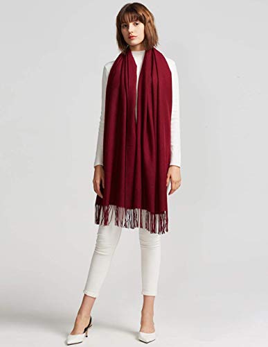 maamgic Women's Winter Scarf Soft Warm Scarf for Women Cozy Shawl Wraps for Women Lightweight Pashmina Style Wrap - color: Solid Burgundy