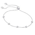 LeCalla 925 Sterling Silver Bolo Bracelet | Women's Italian Handmade Solid Adjustable Bolo Slider Bracelet | Lightweight Chain Bracelet Jewelry for Wife Girlfriend Her - color: Star CZ Station